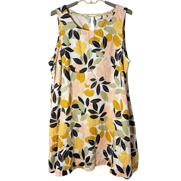 Rachel Zoe Plus Size 3X Linen Floral Sheath Dress Boho Resort Vacation Cruise - Picture 1 of 8